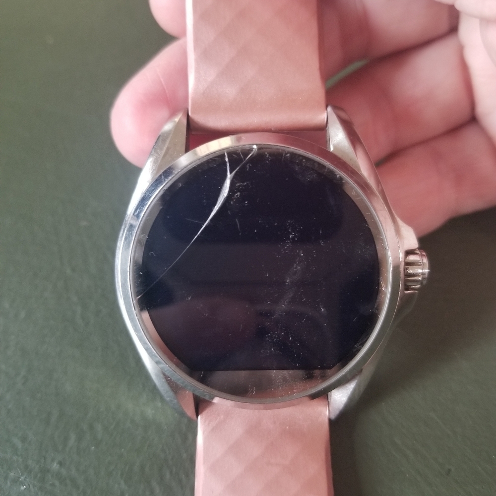Michael Kors Silver Smartwatch with Blush Band
